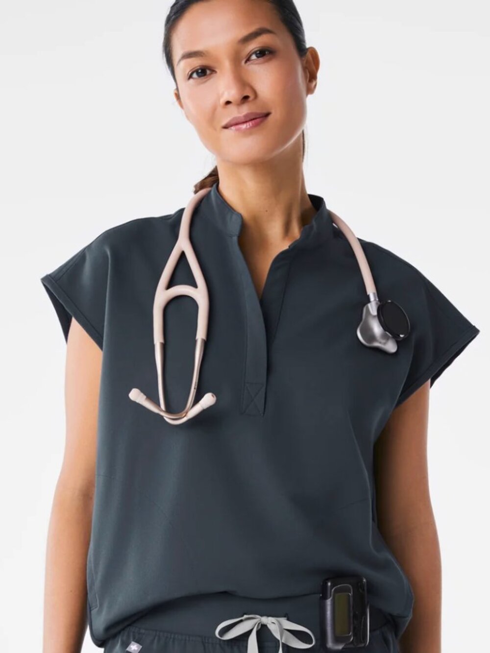 FIGS Rafaela Oversized Scrub Top Dark Harbor Size Large Medical Dental Vet Scrub